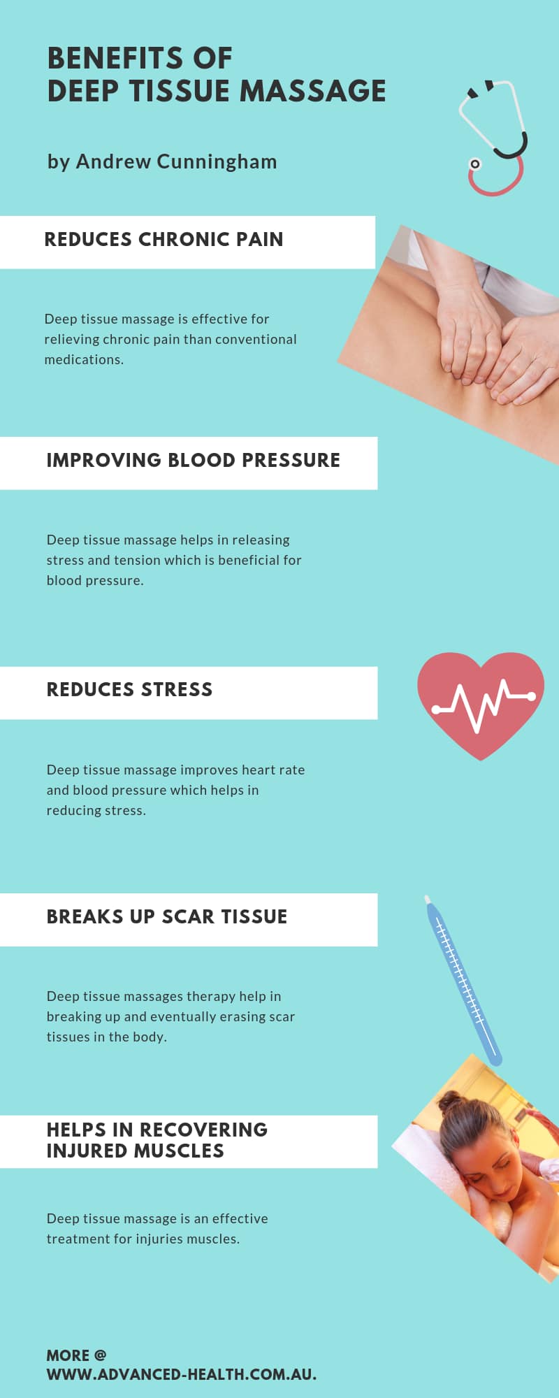 Infographics - Benefits of Deep Tissue Massage - Advanced Health Preston